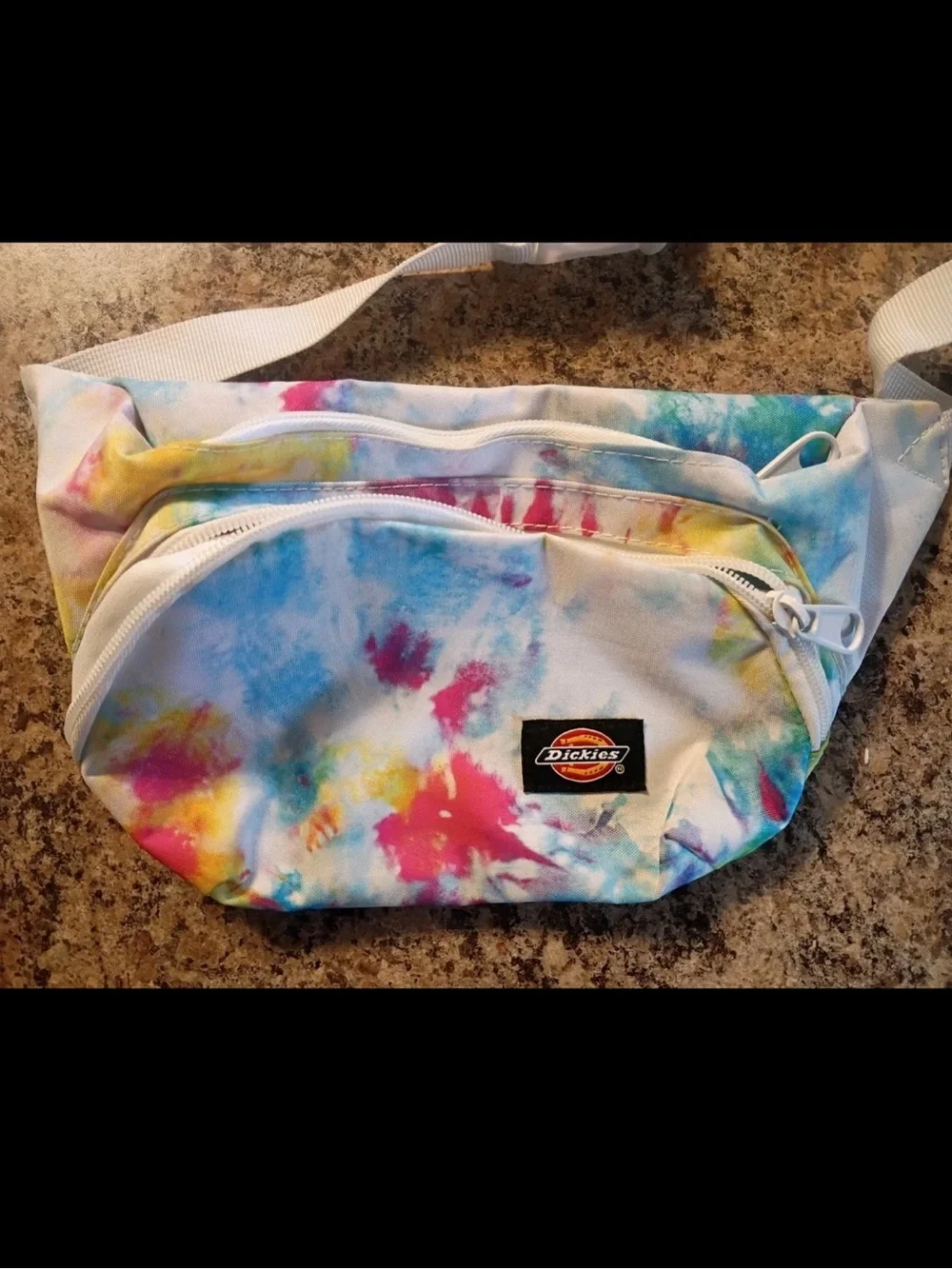 Dickies Belt Bag Fanny Pack White Tie Dye Canvas NICE condition